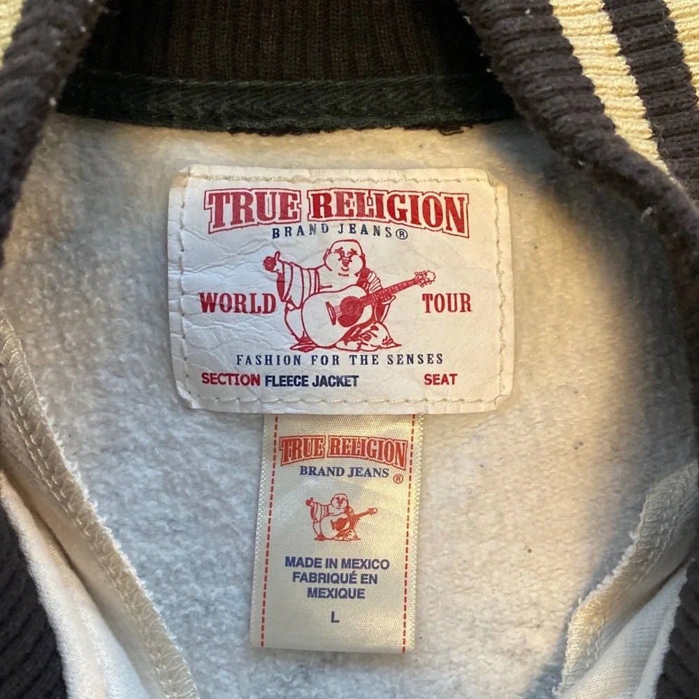 True Religion Serape‎ Print Kids Varsity Knit Jacket Geometric Print TR Logo